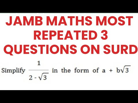 jamb maths questions 2021.Jamb cbt maths Jamb maths past questions 2020|2019. jamb maths topic surd.