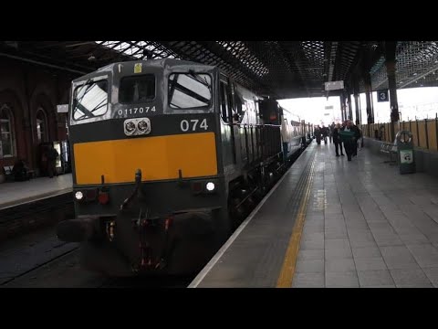 Irish Rail's 071 Class Loco Number 074 with CWR train seen passing Glasnevin Cemetery, Dublin