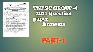 TNPSC Group-4 2011 Questions and Answers