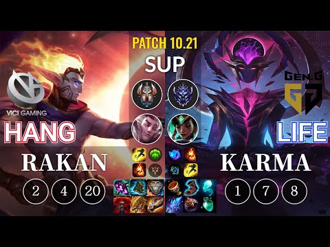 VG Hang Rakan vs GEN Life Karma Sup - KR Patch 10.21