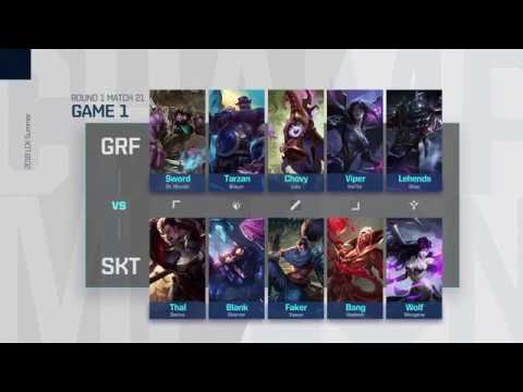 GRF (Viper Kai'sa) vs SKT (Faker Yasuo) Game 1 Highlights   2018 LCK Summer W2D4