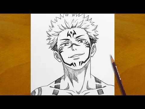Step by Step Sukuna Drawing | Easy Anime Tutorial
