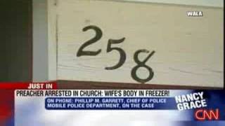 Preacher arrested in church: wife's body found in freezer. For years he told the congregation that his wife died in child ...