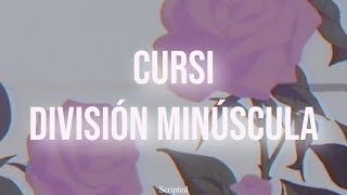 División Minúscula - Cursi (Letra)