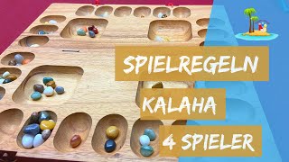 Kalaha für 2-4 Spieler Spielanleitung (Logoplay Holzspiele) Mancala 4 Spieler