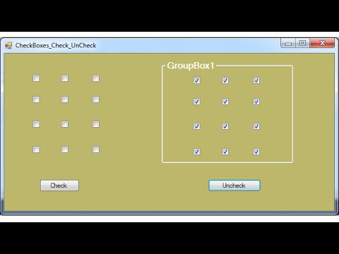 C# - How To Check And unCheck All CheckBox In Form Or In GroupBox In C# [ With Source Code ] Video