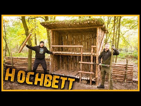 Bushcraft Camp [S05/E09] Hochbett im Wald gebaut 😱 - Outdoor Bushcraft Lagerbau