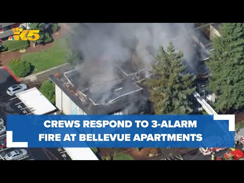 WATCH: Firefighters respond to 3-alarm fire in Bellevue