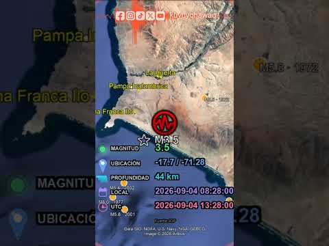 🌍SISMO REPORTADO - IGP🌍 #M3.5 #Sismo #Ilo #Moquegua #Coquina #ZonaFrancaIlo #PampaInalambrica