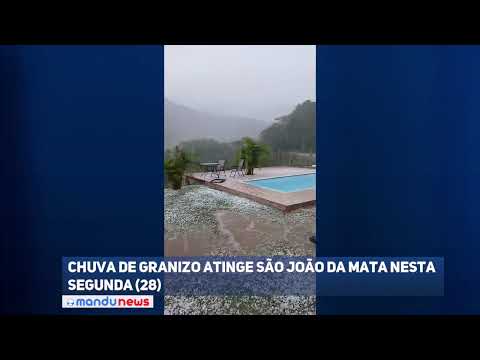 Chuva de granizo atinge São João da Mata nesta segunda (28)