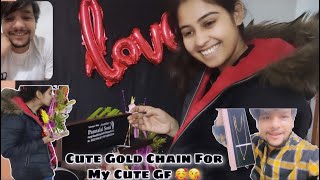 Surprise Valentine gift For My Gf 🥰 || Cute Gold Chain || long distance Couple| vishu aly