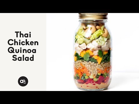 Thai Chicken Quinoa Salad with Peanut Dressing