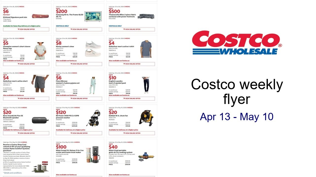 Costco weekly flyer Apr 13 - May 10