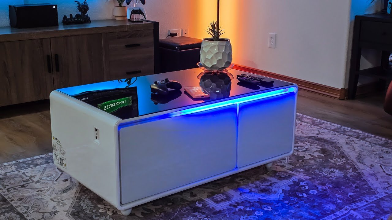 Smart coffee table in real home