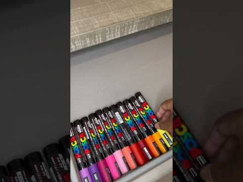 Organizing a big collection of Posca Pens Be Like… #posca #shorts