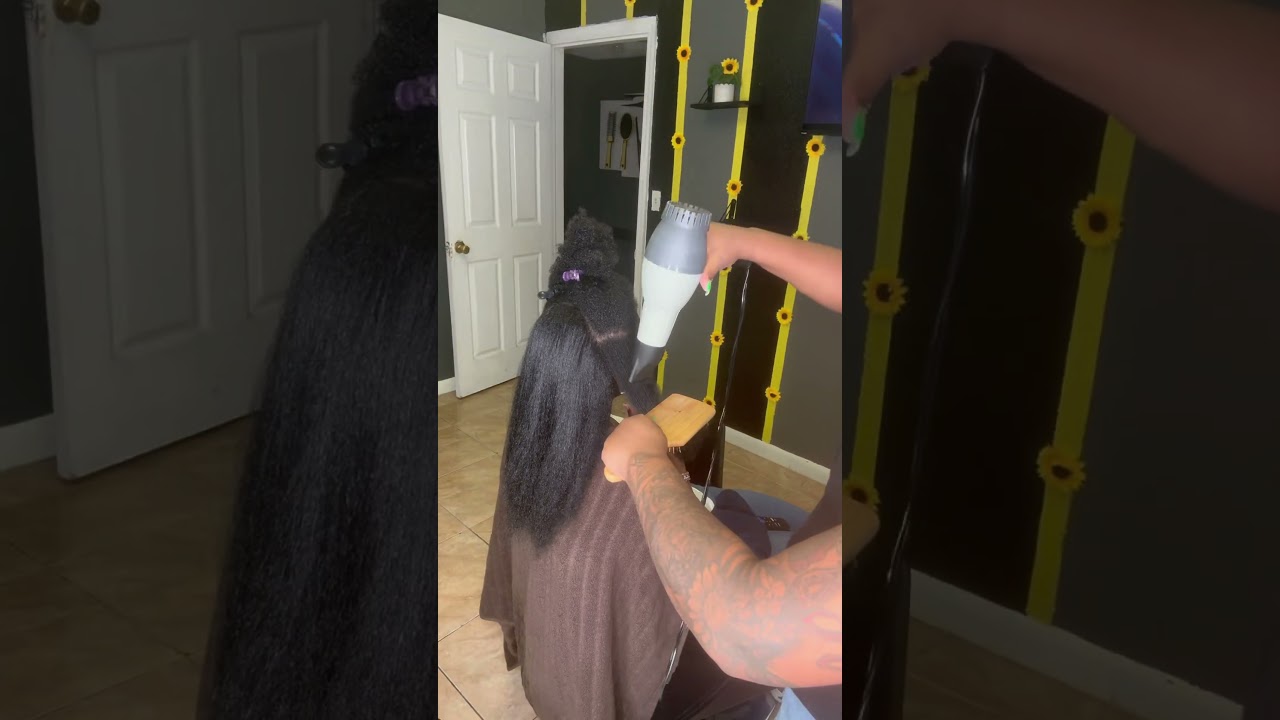 Silk Press on Natural Hair 🔥 #fyp #foryou #orlando #naturalhair #healthyhair #silkpress