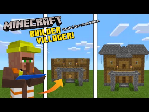 INSANE! New Builder Villager ADDON for Minecraft PE 1.19+!!