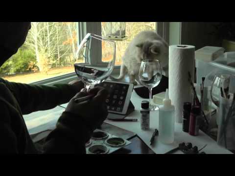 Wine glass painting. Pintado de copas de vino