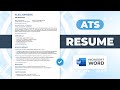 How To Create Resume In MS Word ATS CV Format Free