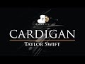 Taylor Swift - cardigan - Piano Karaoke Instrumental Cover with Lyrics