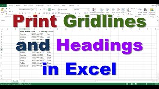 Print Gridlines and Headings In Excel