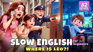 We Lost Leo at School... But He Hid to Play Games! 🎮| Slow English Story (A2 Level)