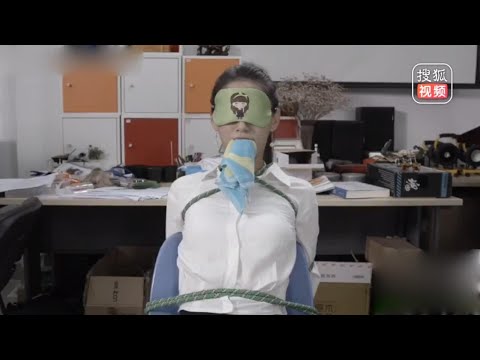 Chinese girl blindfolded and stuff gagged