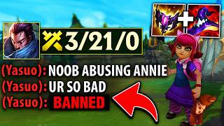 I made this trash talking Yasuo get BANNED for dying 21 times... (HE GOT ABUSED)