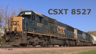 preview picture of video 'CSXT 8527 West by Genoa, Illinois on 11-3-2013'