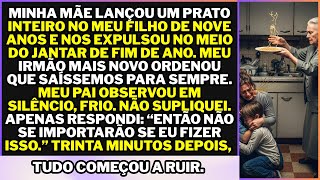 Minha mãe arremessou comida no meu filho de nove anos e nos expulsou. Não implorei; disse: Não calma