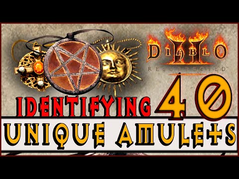 Identifying 40 UNIQUE AMULETS (HELL) - Diablo 2 Resurrected