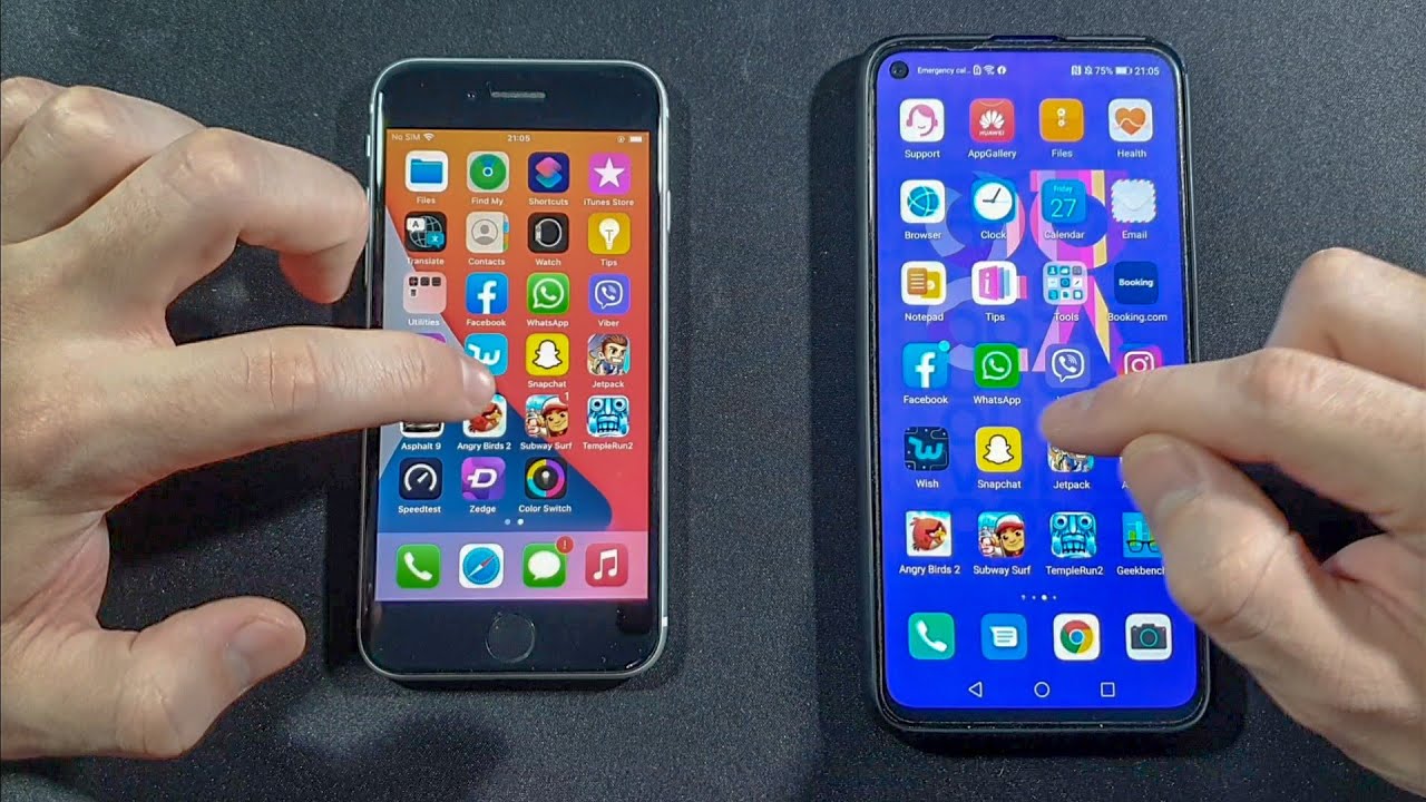 Iphone SE 2020 vs Huawei Nova 5T Comparison Speed Test