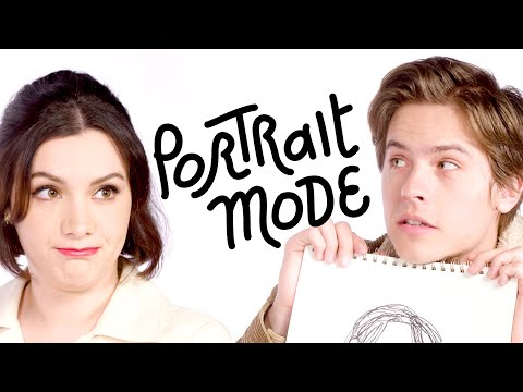 Dylan Sprouse & Hannah Marks Draw Each Other's Portraits | Portrait Mode | Harper's BAZAAR