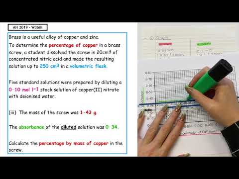 Colorimetry: How to calculate the % mass of copper in...