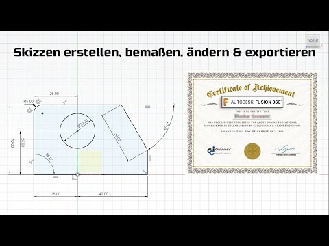 Fusion 360 Sketching Tutorial for Absolute Beginners | Create, Dimension, Modify & Export German
