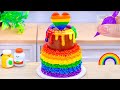 Mini Rainbow Cake Recipe With Chocolate Sweet Rainbow Chocolate Cake HT Mini Cakes