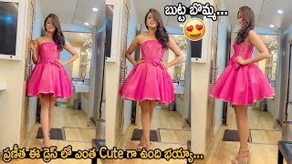 Actress Pranitha Cute Looks in Her Short Dress  Ac