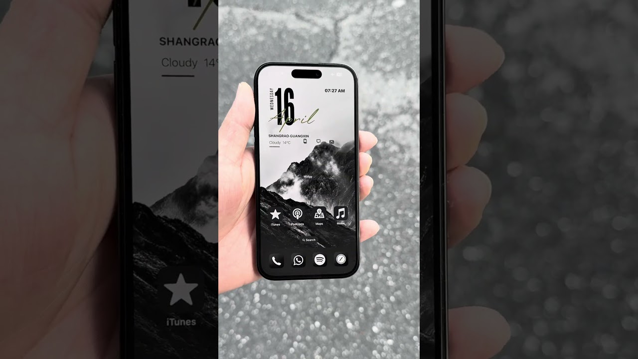 iPhone minimalist black & white mountain wallpaper #iphone #apple #shorts