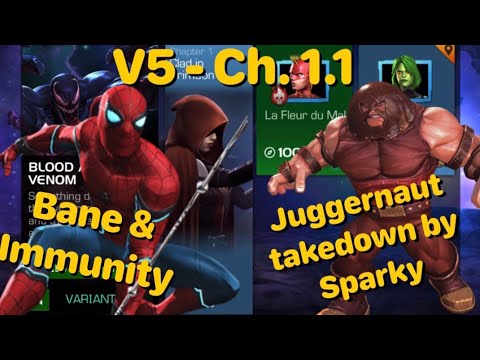 Variant #5 Ch. 1.1 - Stark Enhanced Spiderman destroys Juggernaut on bane & immunity node - MCOC