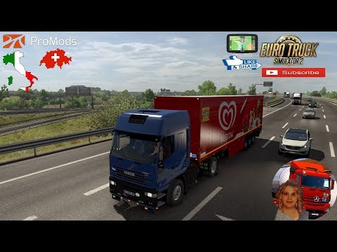 Euro Truck Simulator 2 (1.35) Delivery Milan to Bern Promods v.2.41 Iveco Eurostar + DLC's & Mods