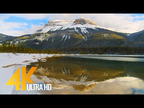 4K Best Scenic Nature Places of Canada in Wintertime - Relaxation Video with Nature Sounds - Part #2