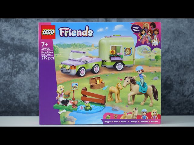 Vídeo relacionado con LEGO Friends Remolque para Caballo y Potrillo - Set de Juego con 4 Figuras de Animales inc. Caballos de Juguete, Coche, 2 Mini Muñecas y Accesorios - Regalo de Cumpleaños para Niñas de 7+ Años - 42695