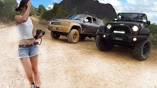 Toyota Hilux and Jeep Wrangler JK offroading / 4x4