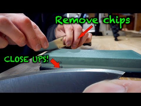HOW TO REMOVE CHIPS IN A KNIFE BLADE | Knife sharpening tips