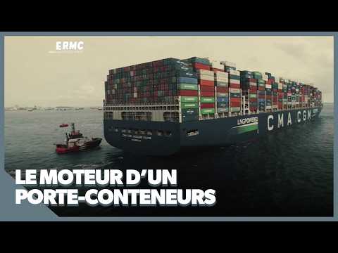 The construction of a container ship engine!