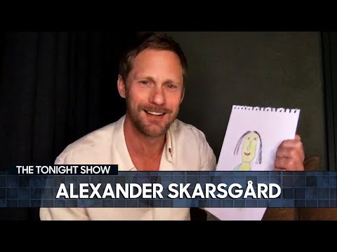 アレクサンダー・スカルスゴード、モナリザの絵を披露｜The Tonight Show Starring Jimmy Fallon (Alexander Skarsgård Shows Off His Drawing of the Mona Lisa | The Tonight Show Starring Jimmy Fallon)