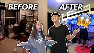 I SURPRISED HER WITH AN EXTREME ROOM TRANSFORMATION 2019! **insane $600 furniture haul**