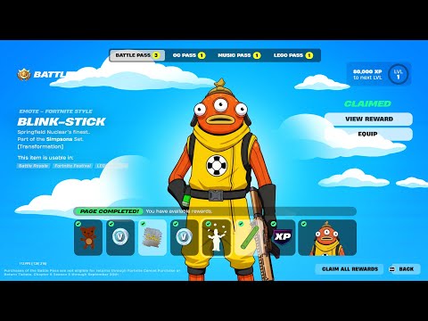 Fortnite - Simpsons Battle Pass | Full Showcase (All Skins & Rewards)