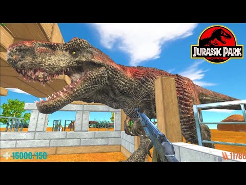 Survive in Jurassic park Attack. Fps Perspective! Animal Revolt Battle Simulator