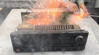 Restoration of burned KENWOOD, KA -  880D amplifier / Original restoration of Japanese AMP